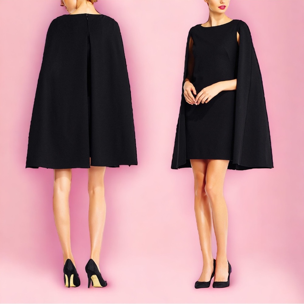 Adrianna Papell Cape Cocktail Dress, Navy Blue